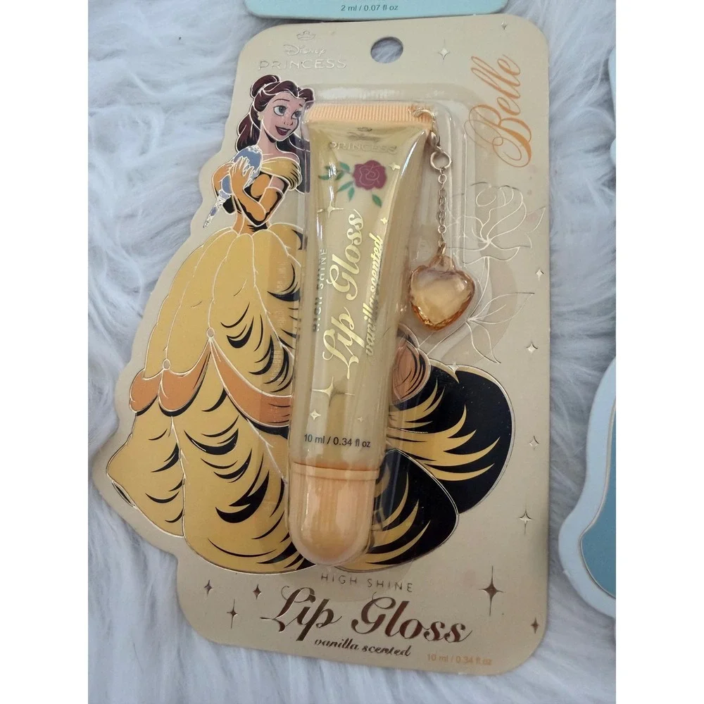 Disney Princess High Shine Lip Gloss Set Ariel Belle Jasmine Cinderella 6 Pack